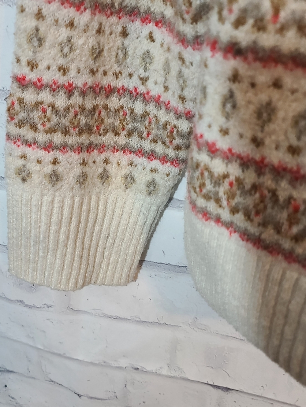 American Eagle Oversized Soft Fair Isle Crewneck Sweater XS - Picture 6 of 7